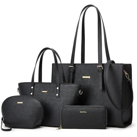 Sleek Black Tote Bag Set by - Picture 7 of 7